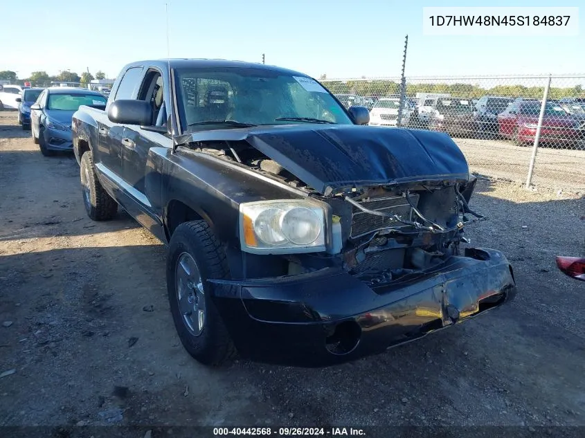 2005 Dodge Dakota Quad Slt VIN: 1D7HW48N45S184837 Lot: 40442568