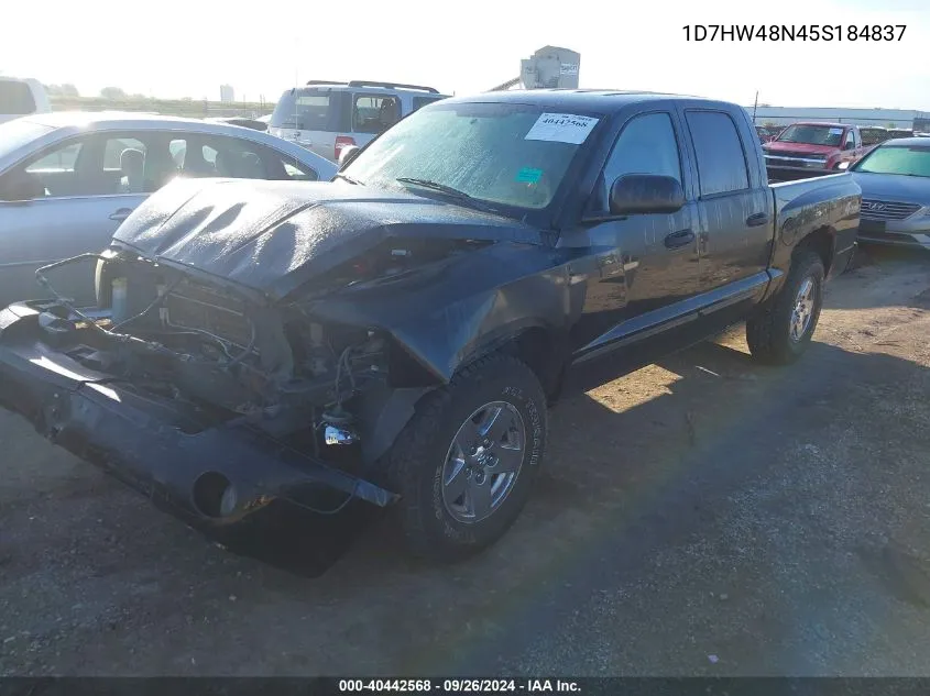 2005 Dodge Dakota Quad Slt VIN: 1D7HW48N45S184837 Lot: 40442568