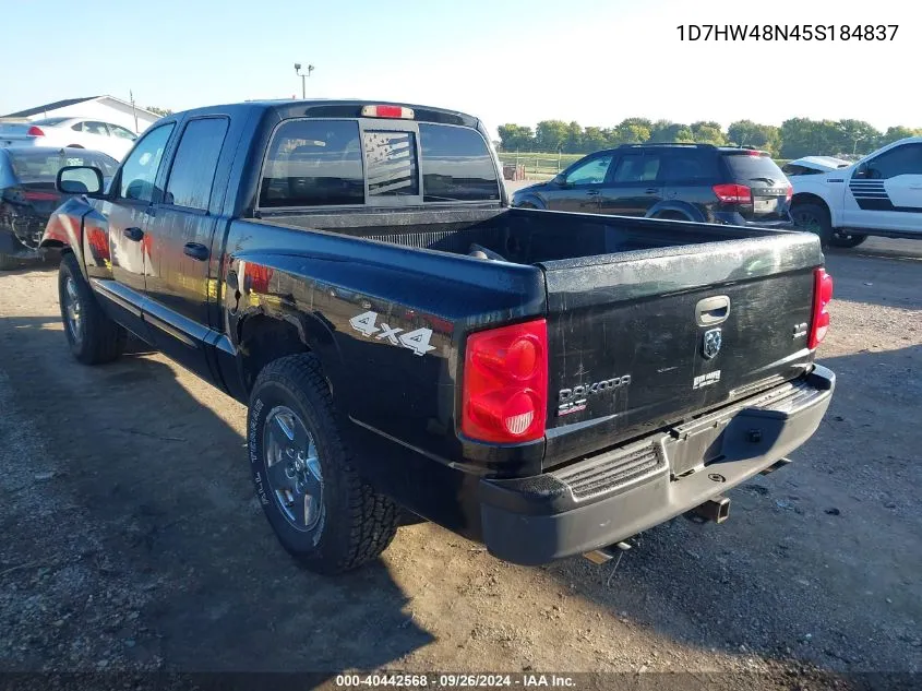 2005 Dodge Dakota Quad Slt VIN: 1D7HW48N45S184837 Lot: 40442568