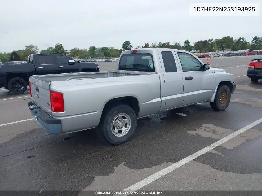 2005 Dodge Dakota St VIN: 1D7HE22N25S193925 Lot: 40455314