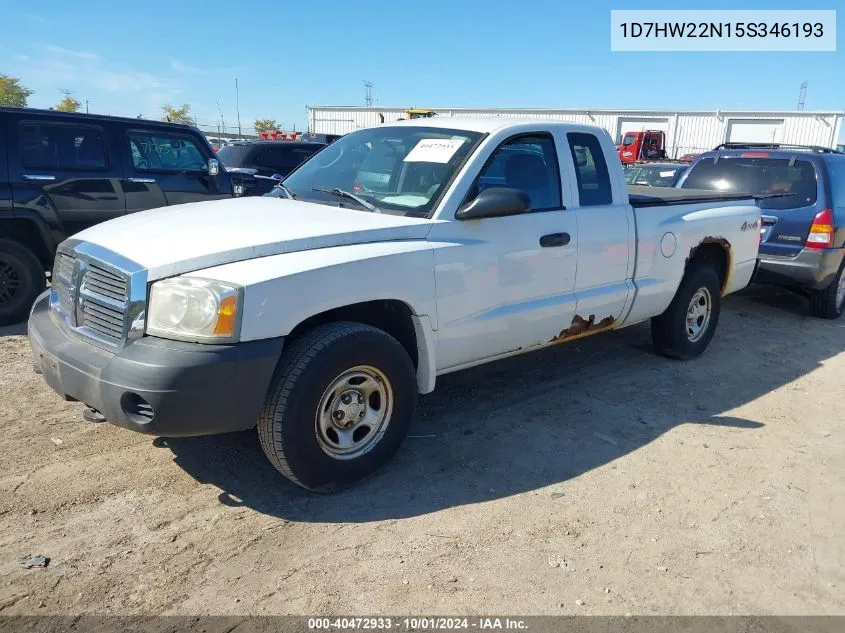 2005 Dodge Dakota St VIN: 1D7HW22N15S346193 Lot: 40472933