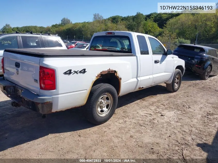 2005 Dodge Dakota St VIN: 1D7HW22N15S346193 Lot: 40472933