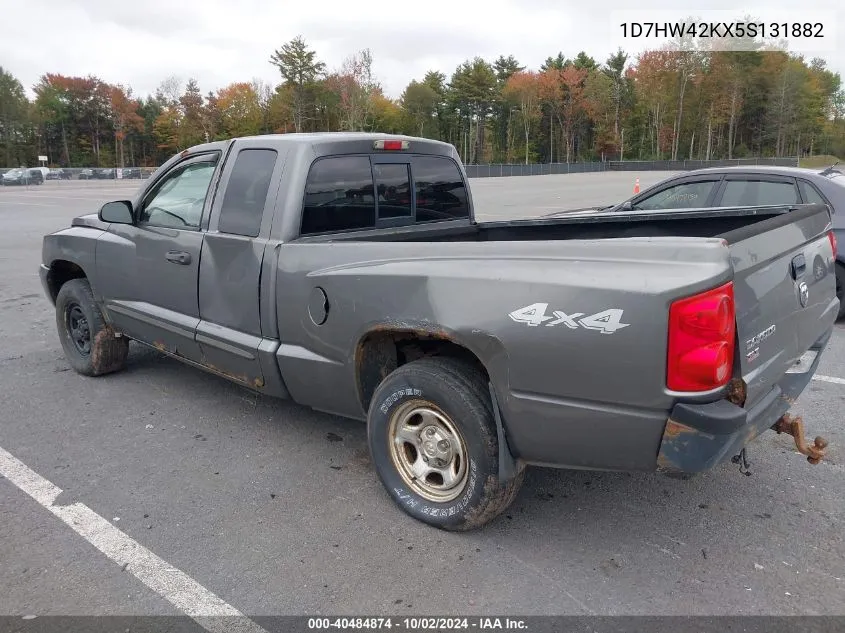 2005 Dodge Dakota Slt VIN: 1D7HW42KX5S131882 Lot: 40484874