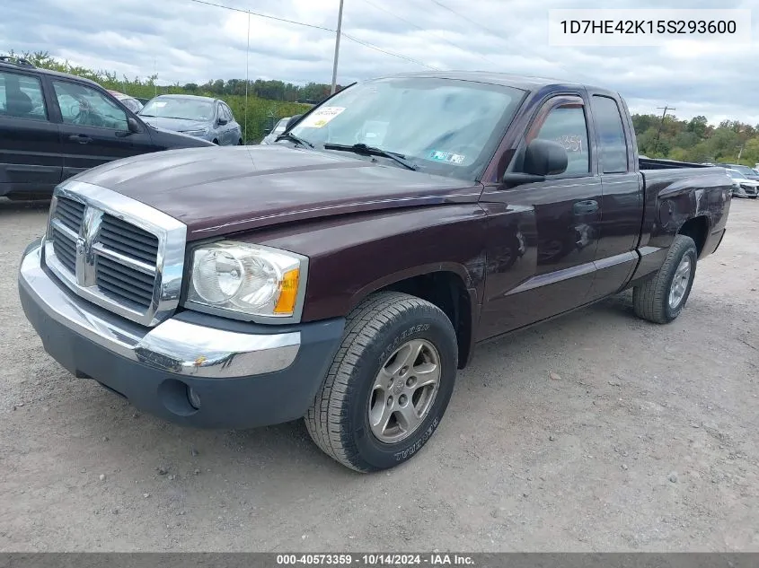 2005 Dodge Dakota Slt VIN: 1D7HE42K15S293600 Lot: 40573359