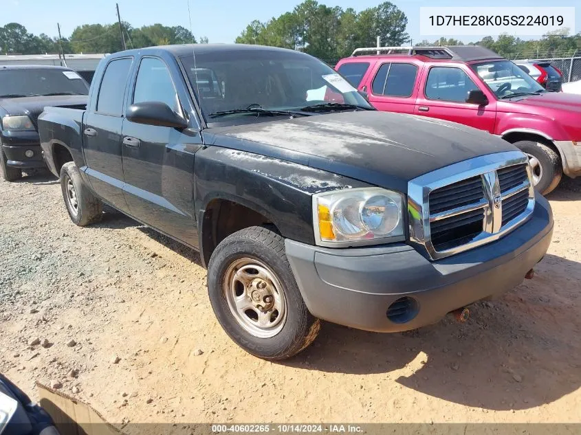 2005 Dodge Dakota St VIN: 1D7HE28K05S224019 Lot: 40602265