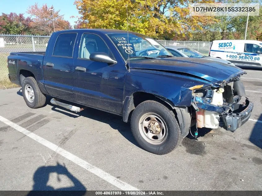 2005 Dodge Dakota St VIN: 1D7HW28K15S332386 Lot: 40637973