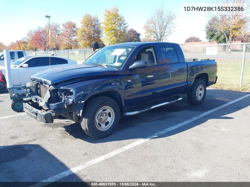 2005 Dodge Dakota St VIN: 1D7HW28K15S332386 Lot: 40637973