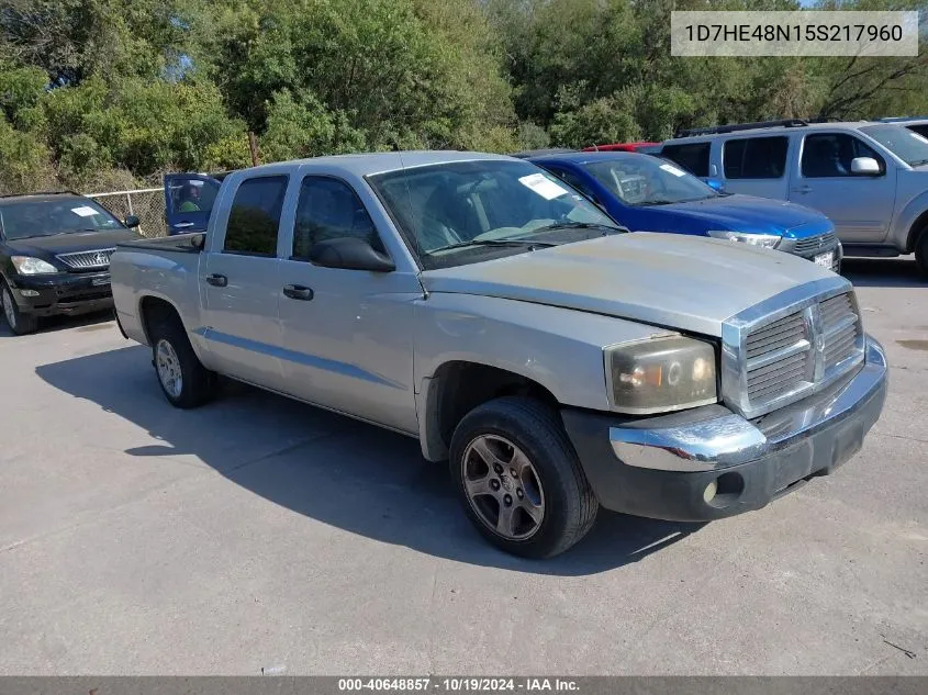 2005 Dodge Dakota Slt VIN: 1D7HE48N15S217960 Lot: 40648857