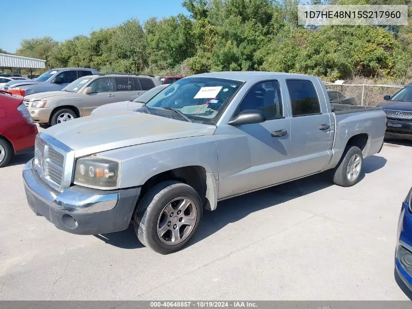 2005 Dodge Dakota Slt VIN: 1D7HE48N15S217960 Lot: 40648857