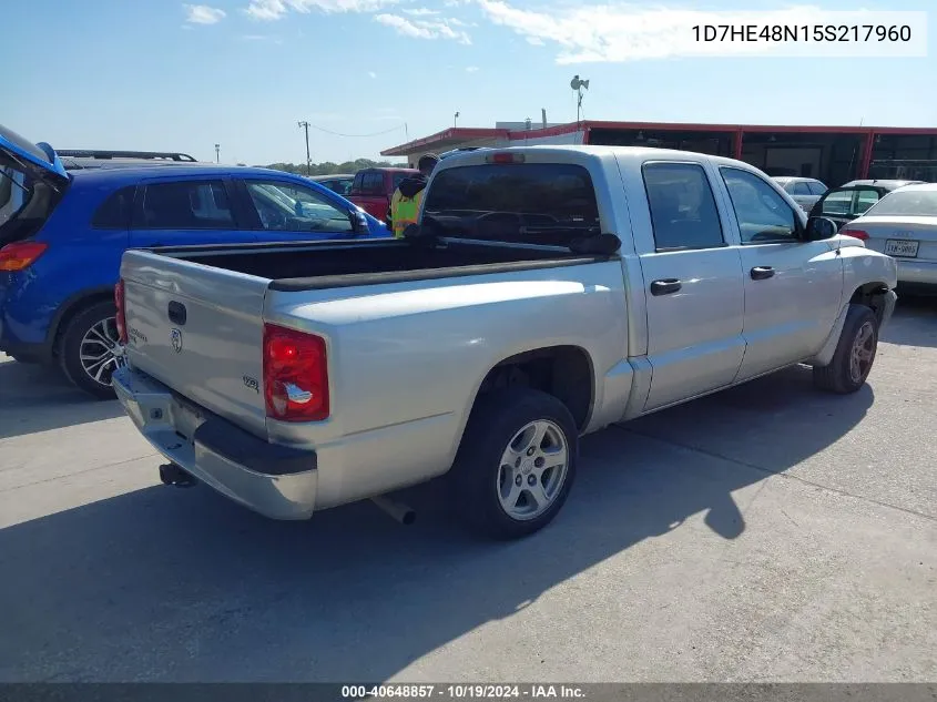 2005 Dodge Dakota Slt VIN: 1D7HE48N15S217960 Lot: 40648857