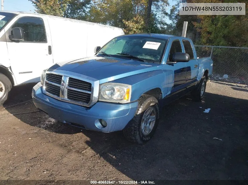 2005 Dodge Dakota Slt VIN: 1D7HW48N55S203119 Lot: 40652647