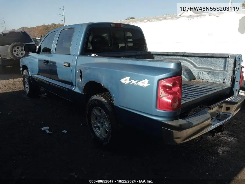 2005 Dodge Dakota Slt VIN: 1D7HW48N55S203119 Lot: 40652647