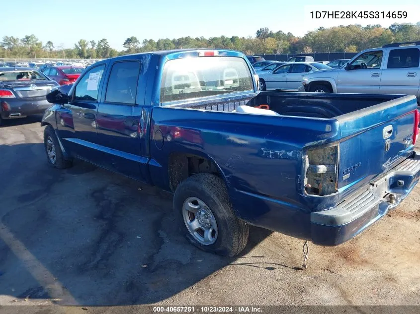 2005 Dodge Dakota St VIN: 1D7HE28K45S314659 Lot: 40657251