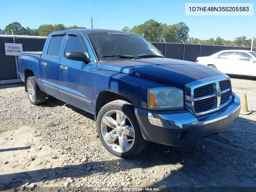 2005 Dodge Dakota Slt VIN: 1D7HE48N35S205583 Lot: 40661582