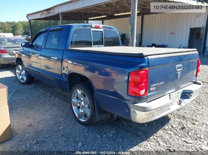 2005 Dodge Dakota Slt VIN: 1D7HE48N35S205583 Lot: 40661582