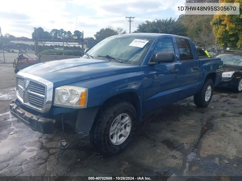 2005 Dodge Dakota Slt VIN: 1D7HW48N95S305670 Lot: 40702588