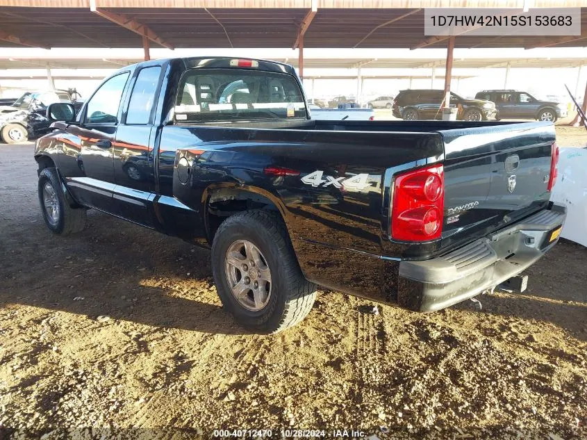 2005 Dodge Dakota Slt VIN: 1D7HW42N15S153683 Lot: 40712470