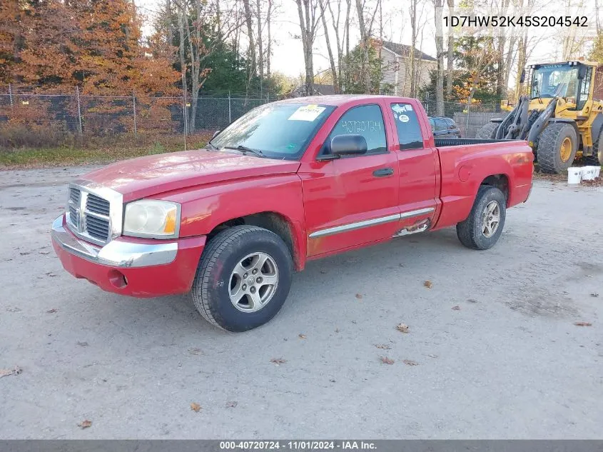 2005 Dodge Dakota Laramie VIN: 1D7HW52K45S204542 Lot: 40720724