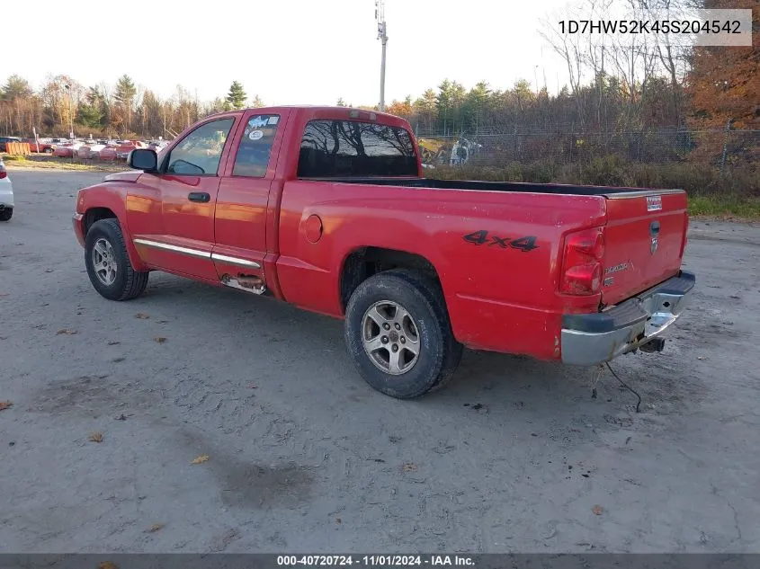 2005 Dodge Dakota Laramie VIN: 1D7HW52K45S204542 Lot: 40720724