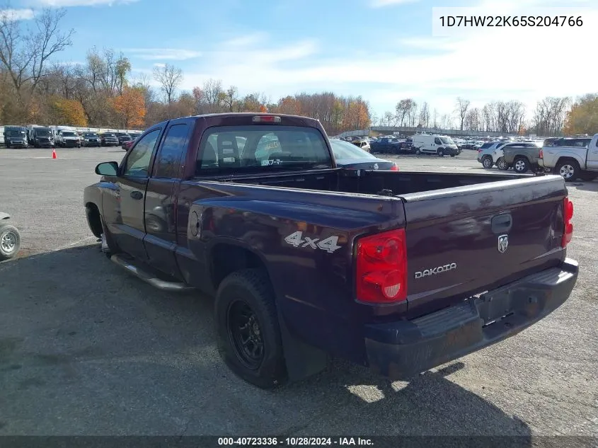 2005 Dodge Dakota St VIN: 1D7HW22K65S204766 Lot: 40723336