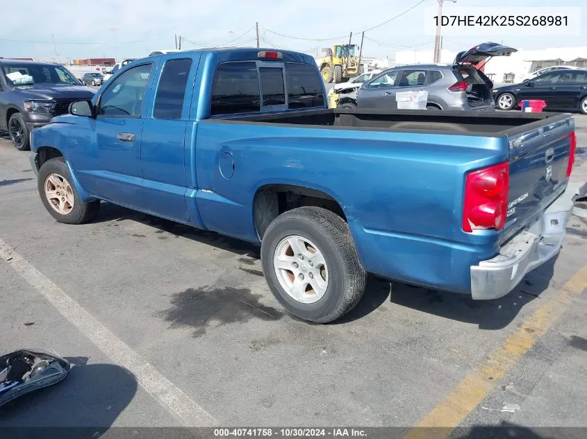 2005 Dodge Dakota Slt VIN: 1D7HE42K25S268981 Lot: 40741758