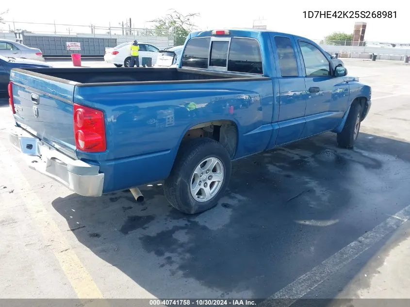 2005 Dodge Dakota Slt VIN: 1D7HE42K25S268981 Lot: 40741758