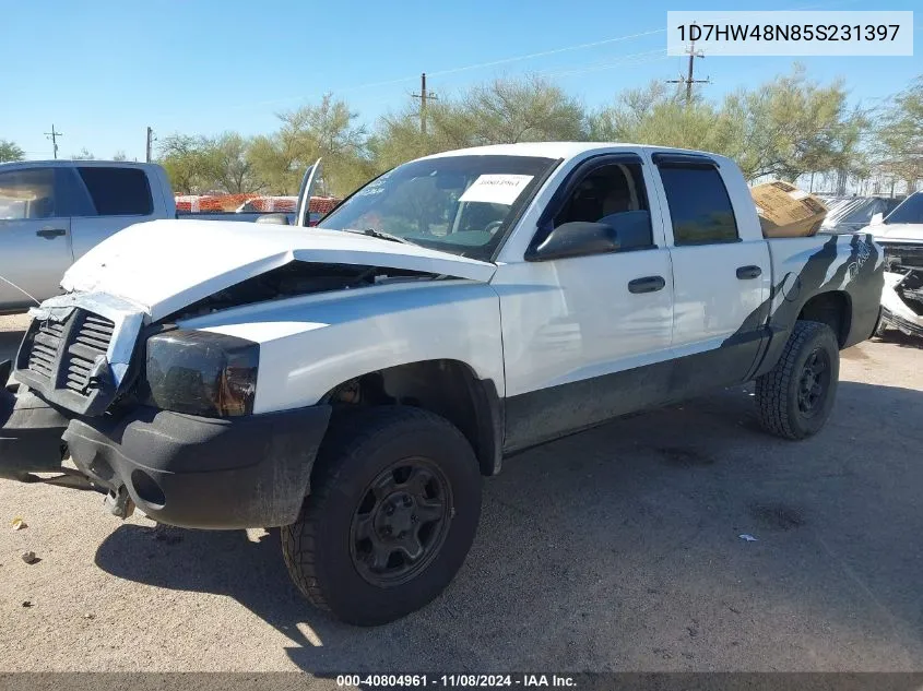 2005 Dodge Dakota Slt VIN: 1D7HW48N85S231397 Lot: 40804961