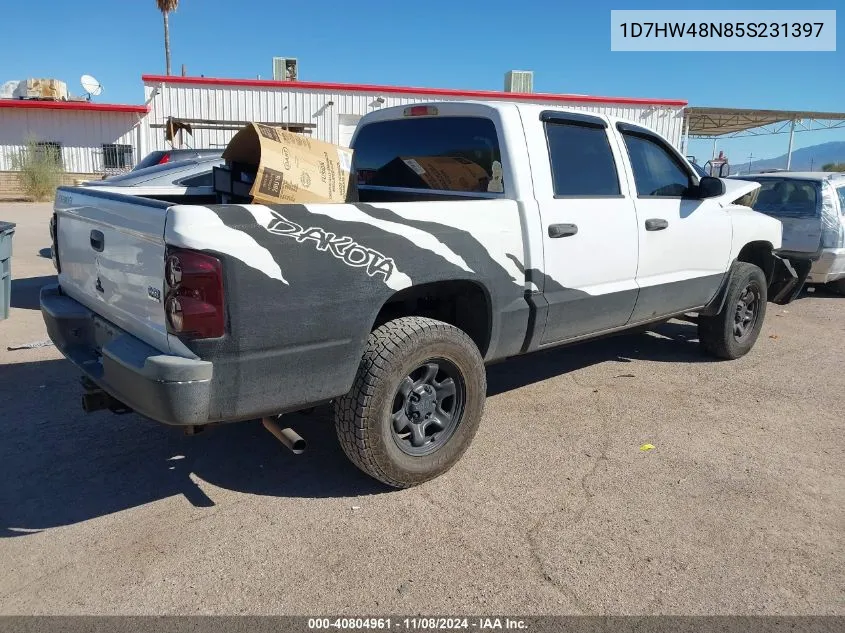 2005 Dodge Dakota Slt VIN: 1D7HW48N85S231397 Lot: 40804961