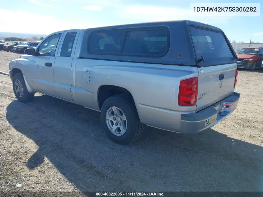 2005 Dodge Dakota Slt VIN: 1D7HW42K75S306282 Lot: 40822605