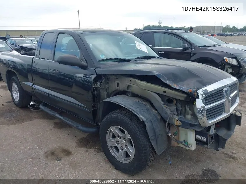 2005 Dodge Dakota Slt VIN: 1D7HE42K15S326417 Lot: 40829652