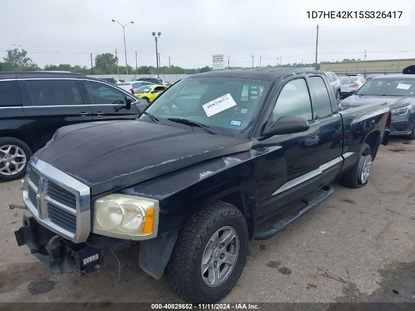 2005 Dodge Dakota Slt VIN: 1D7HE42K15S326417 Lot: 40829652