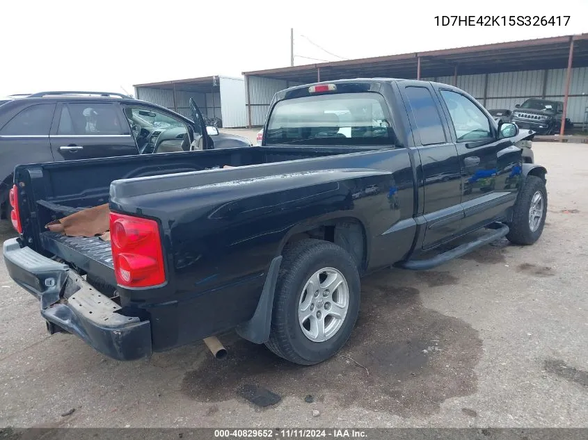 2005 Dodge Dakota Slt VIN: 1D7HE42K15S326417 Lot: 40829652