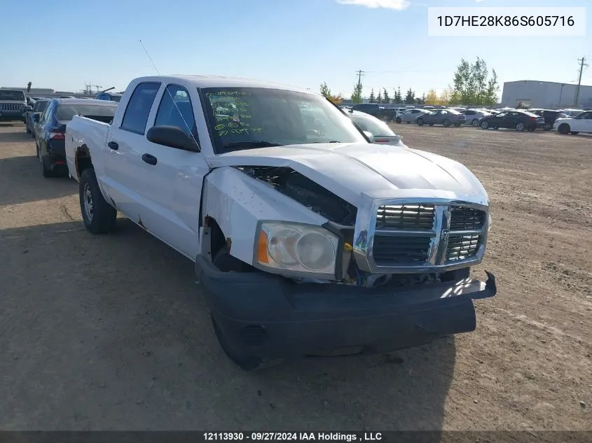 2006 Dodge Dakota St VIN: 1D7HE28K86S605716 Lot: 12113930