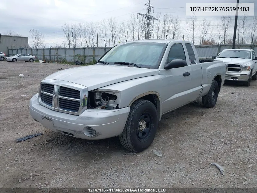 2006 Dodge Dakota St VIN: 1D7HE22K76S592403 Lot: 12147175