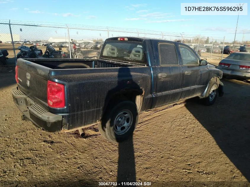 2006 Dodge Dakota Quad/St VIN: 1D7HE28K76S596295 Lot: 30047703