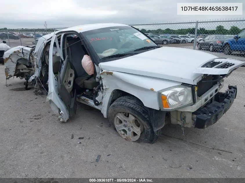 2006 Dodge Dakota Slt VIN: 1D7HE48K46S638417 Lot: 39361077