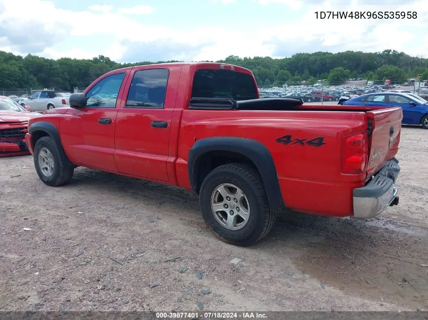 2006 Dodge Dakota Slt VIN: 1D7HW48K96S535958 Lot: 39877401