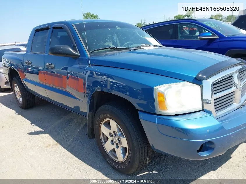 2006 Dodge Dakota Slt VIN: 1D7HE48N16S505320 Lot: 39886865