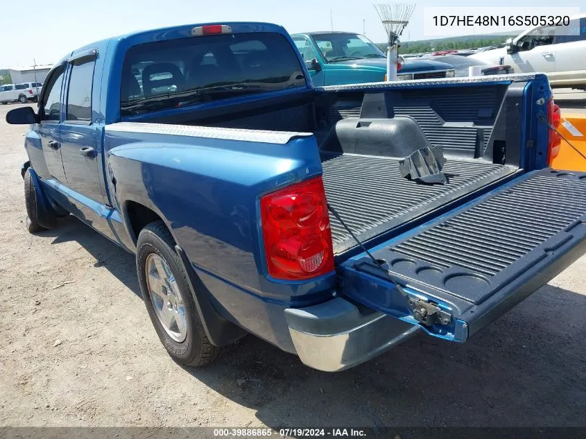 2006 Dodge Dakota Slt VIN: 1D7HE48N16S505320 Lot: 39886865