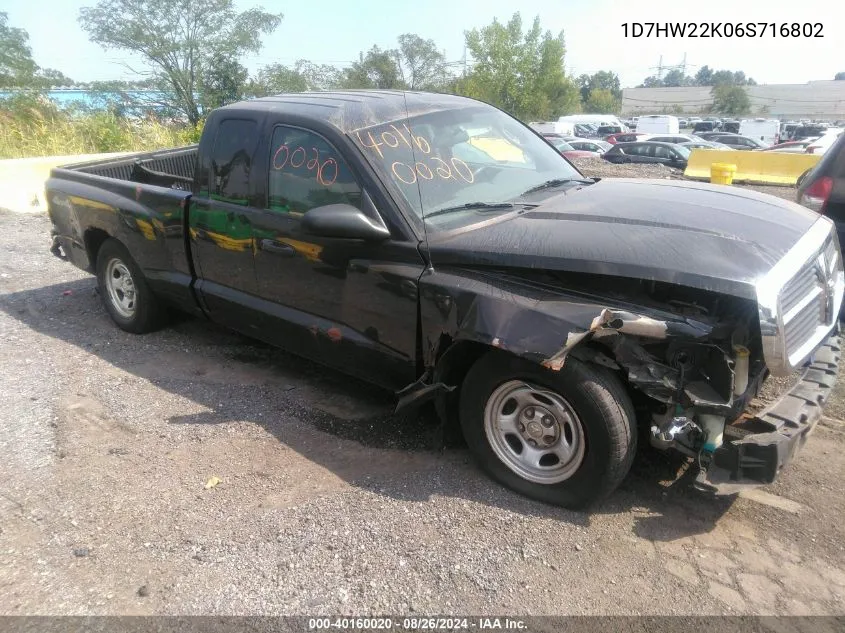 2006 Dodge Dakota St VIN: 1D7HW22K06S716802 Lot: 40160020