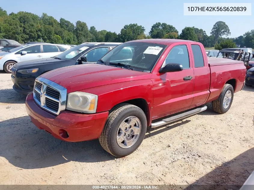 2006 Dodge Dakota Slt VIN: 1D7HE42K56S620839 Lot: 40217644