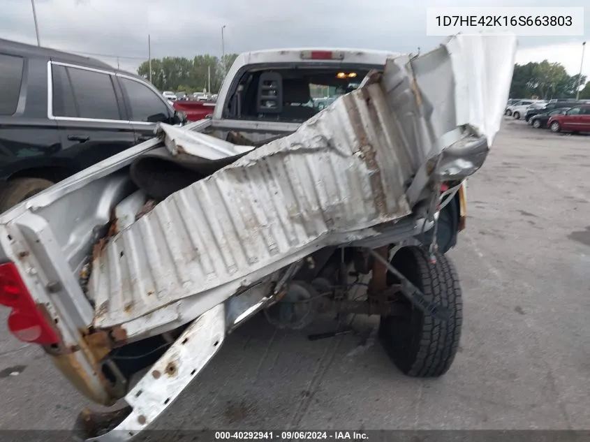 1D7HE42K16S663803 2006 Dodge Dakota Slt