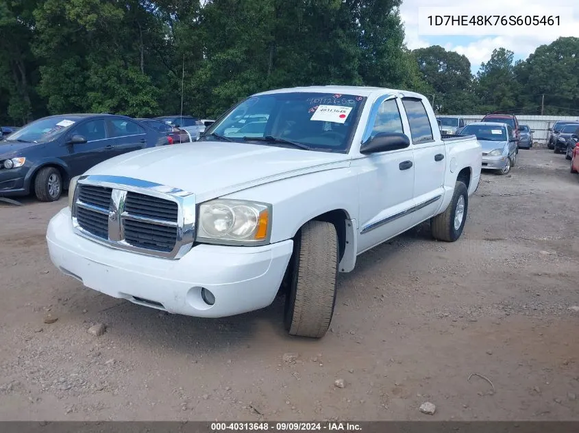 2006 Dodge Dakota Slt VIN: 1D7HE48K76S605461 Lot: 40313648