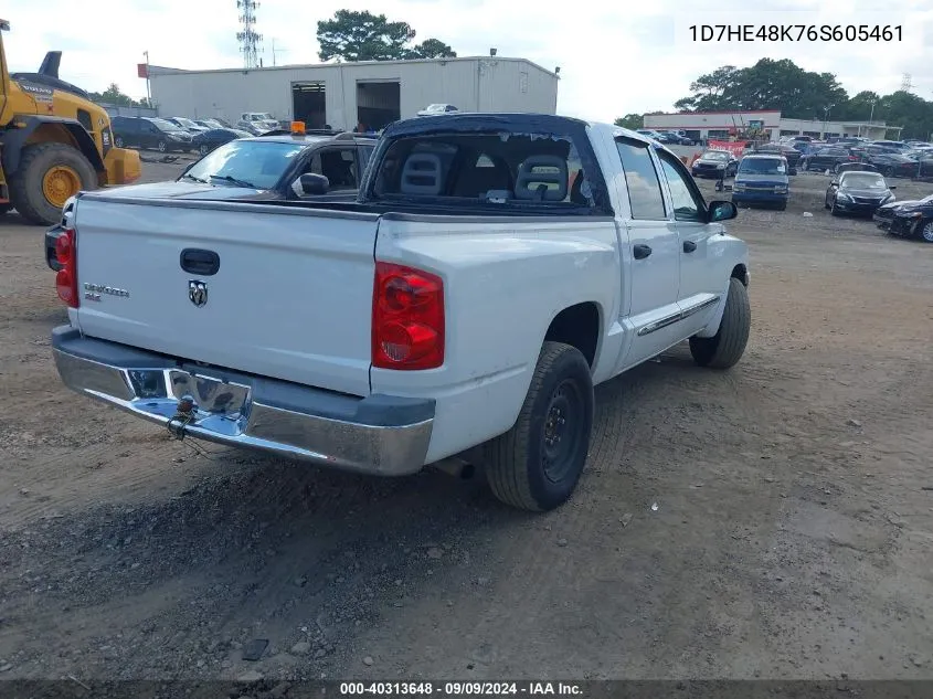 2006 Dodge Dakota Slt VIN: 1D7HE48K76S605461 Lot: 40313648