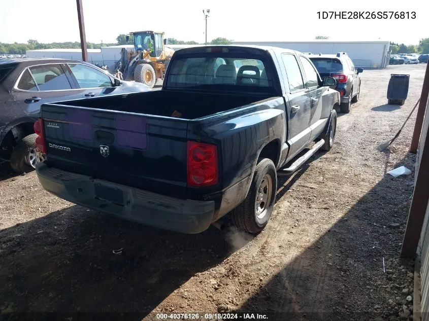 2006 Dodge Dakota St VIN: 1D7HE28K26S576813 Lot: 40376126