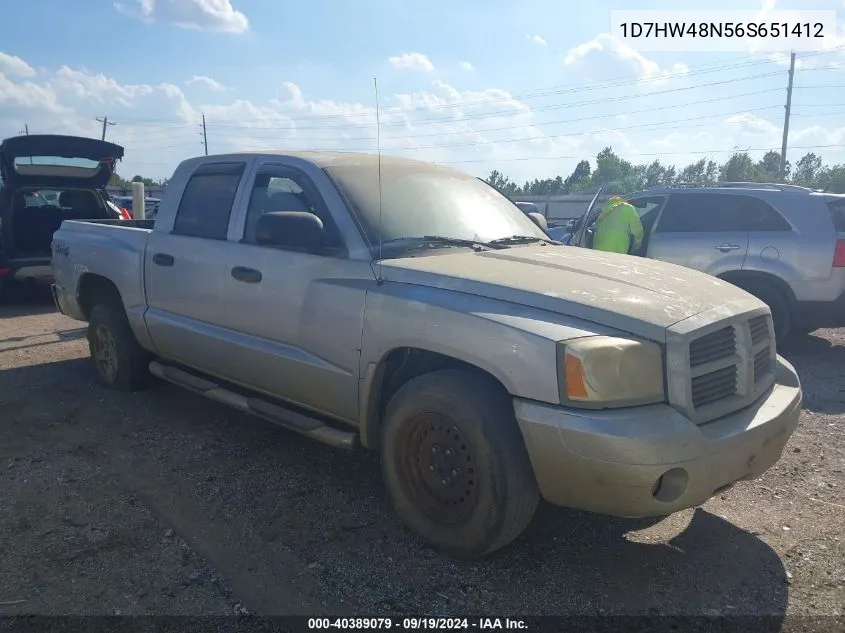 2006 Dodge Dakota Slt VIN: 1D7HW48N56S651412 Lot: 40389079