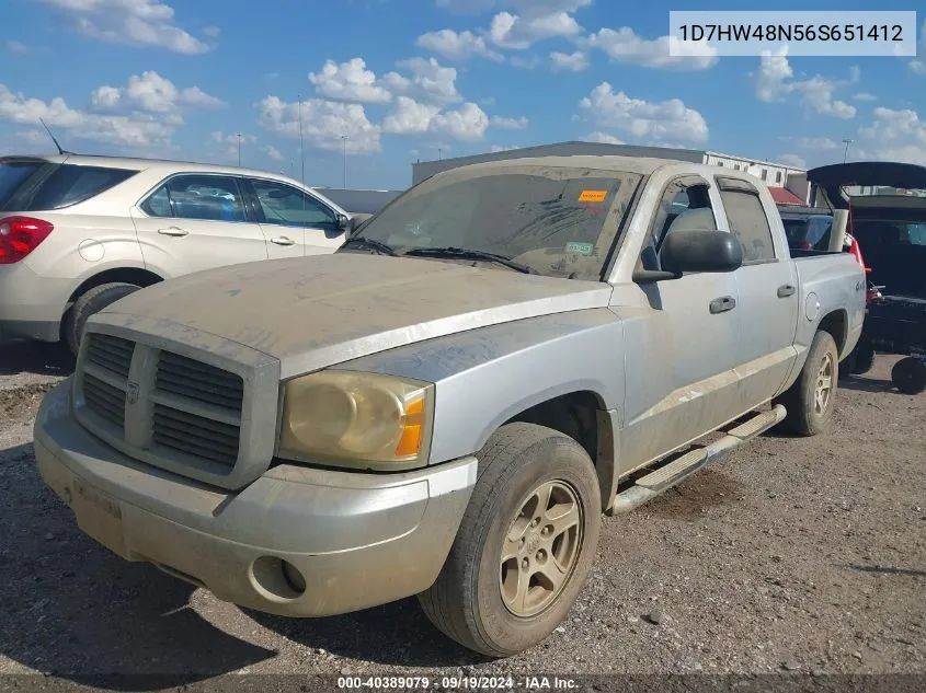 2006 Dodge Dakota Slt VIN: 1D7HW48N56S651412 Lot: 40389079