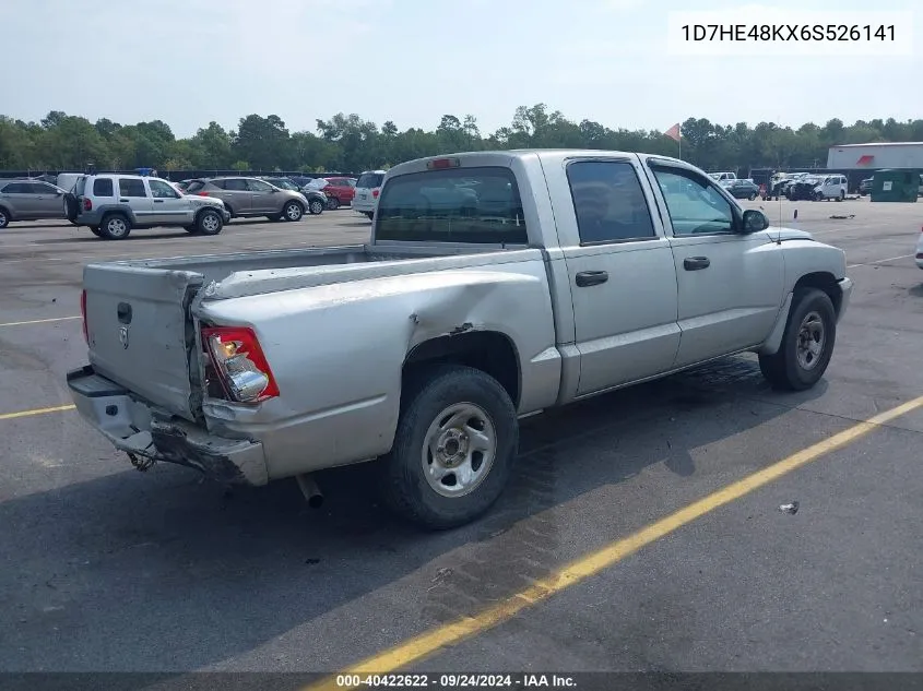 2006 Dodge Dakota Quad Slt VIN: 1D7HE48KX6S526141 Lot: 40422622