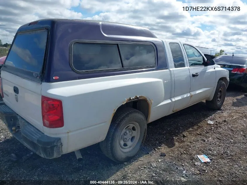 2006 Dodge Dakota St VIN: 1D7HE22KX6S714378 Lot: 40444135