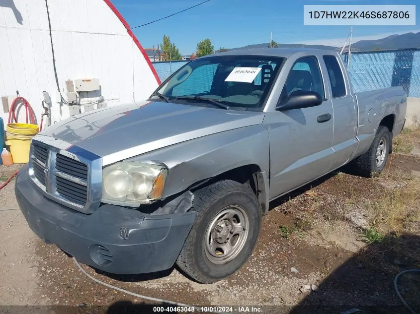 2006 Dodge Dakota St VIN: 1D7HW22K46S687806 Lot: 40463048